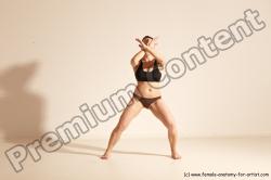 Underwear Martial art Woman White Moving poses Average long colored Dynamic poses Academic